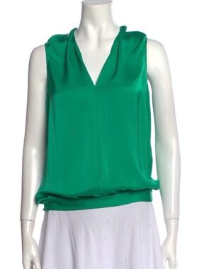Ramy Brook Green V-Neck Sleeveless Blouse - Women